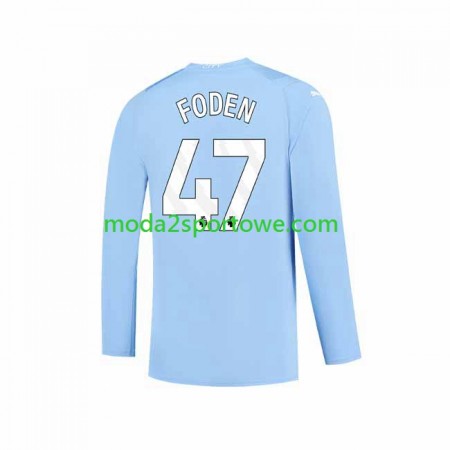 Koszulka Manchester City Phil Foden 47 Domowe Stroje Piłkarskie 2023/24 Długi Rękaw